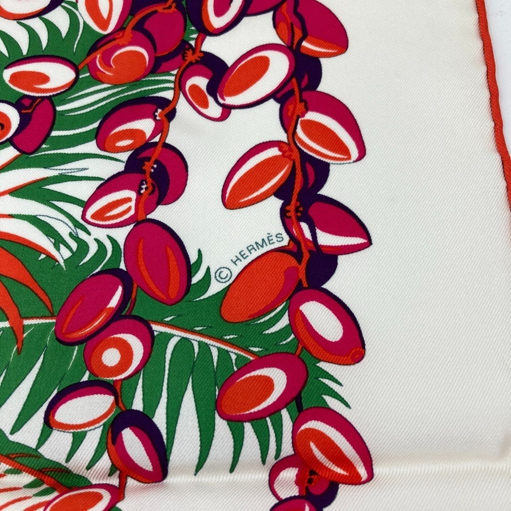 HERMES White Silk Scarf - Picture 7 of 10